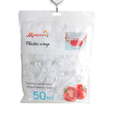 Plastic Bowl Covers – Reusable Food Wrap with Elastic (50pcs, NZ Stock) in a clear packaging.