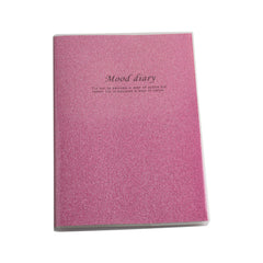 Glitter Note Pad(18K/17.5*24.2CM) in pink with shimmering cover for stylish note-taking.