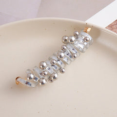 Metallic Bead Spiral Hair Ties ??Set of 1 Silver