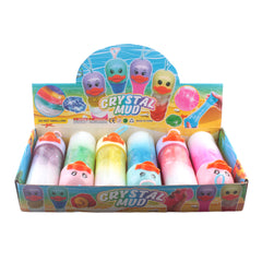 Slime in Duck Con - colorful crystal mud in playful duck containers for creative fun.