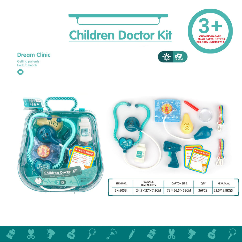 🩺 Light IC Doctor Play Set – Ages 3+ featuring colorful doctor tools in a sturdy kit for imaginative play.