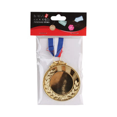 🏅 Metal Award Medal with Ribbon – Gold / Silver / Bronze in packaging with tricolor neck ribbon, perfect for celebrations.