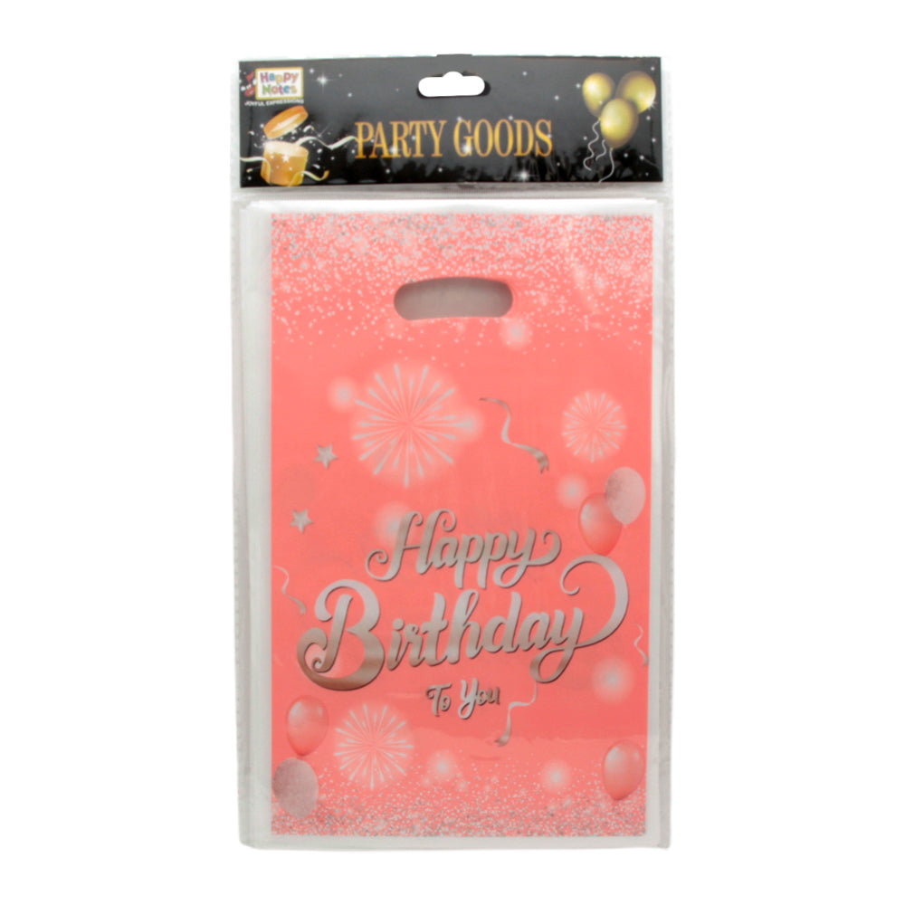 Birthday Party Loot Bags – Fun & Festive! (16*25CM/10PCS) with pink design and festive decorations.