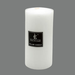 White Pillar Candle(7*15CM) in minimalist design perfect for centerpieces and home décor.