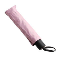 Foldable Compact Umbrella – Rainproof Travel Size (Q) in pink, compact and travel-friendly design.