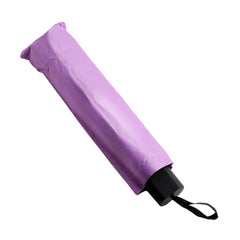 ☔ Foldable Compact Umbrella – Rainproof Travel Size (Q) in a purple cover, perfect for travel and easy storage.