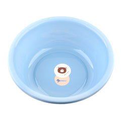 Multipurpose Plastic Basin (Ø34×12cm) in soft blue color with cute bear graphic for versatile use.