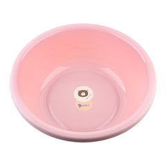Multipurpose Plastic Basin (Ø39×14cm) in pastel pink with bear print for washing and organizing