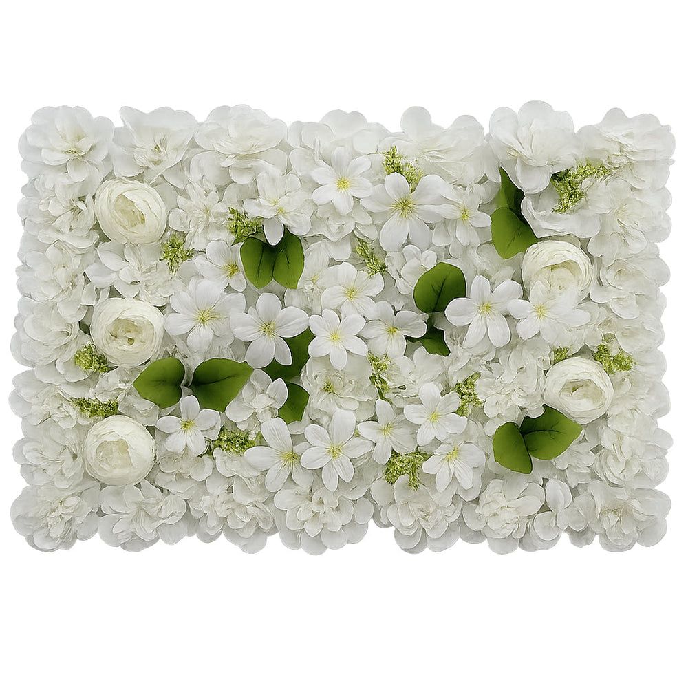 🌈 Multicolor Luxury Flower Wall Panel – Mixed Bloom Series(40*60CM/White) featuring white floral arrangements.