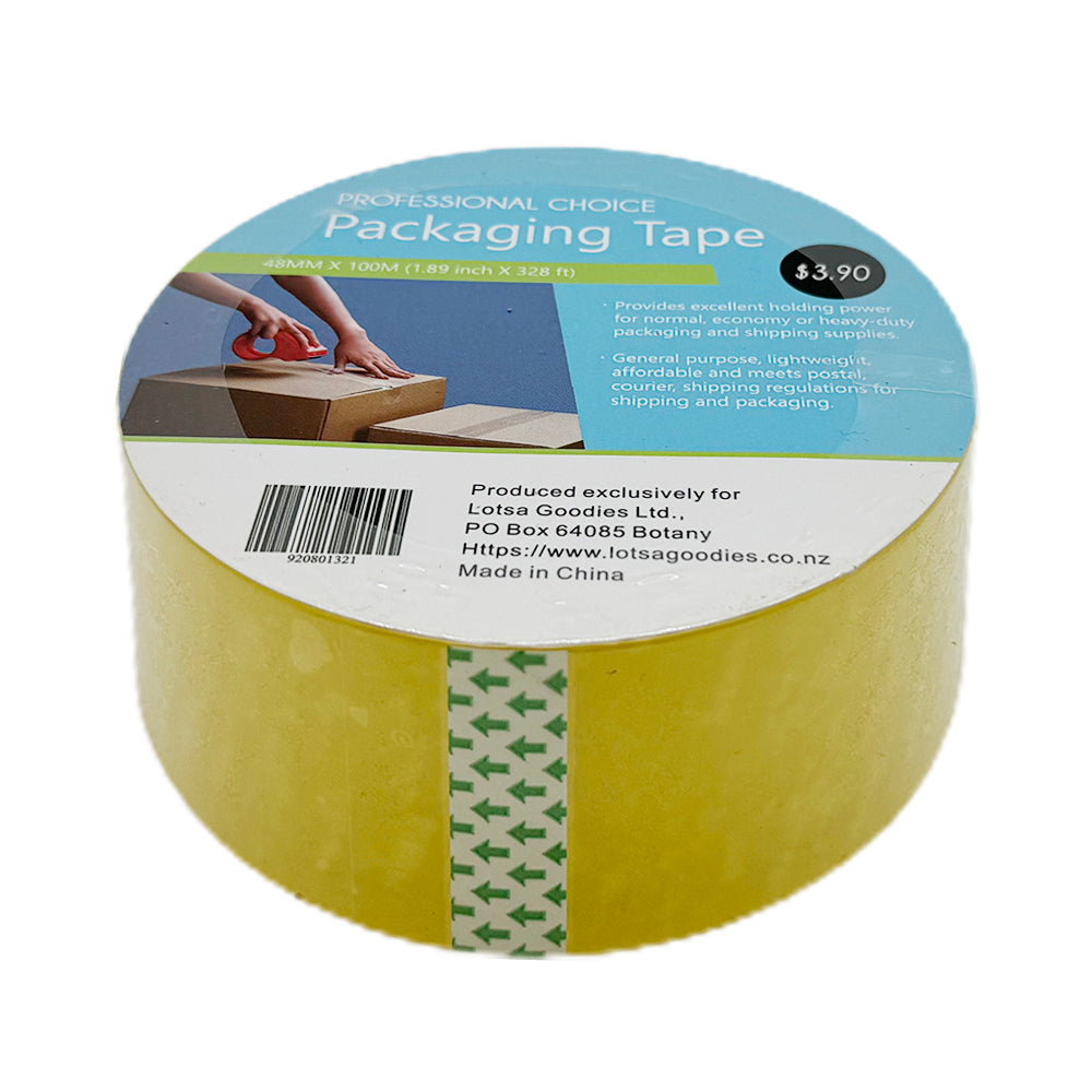 📦 Clear Packaging Tape – 4.8cm × 100m Heavy-Duty Roll for sealing parcels and cartons with high clarity.