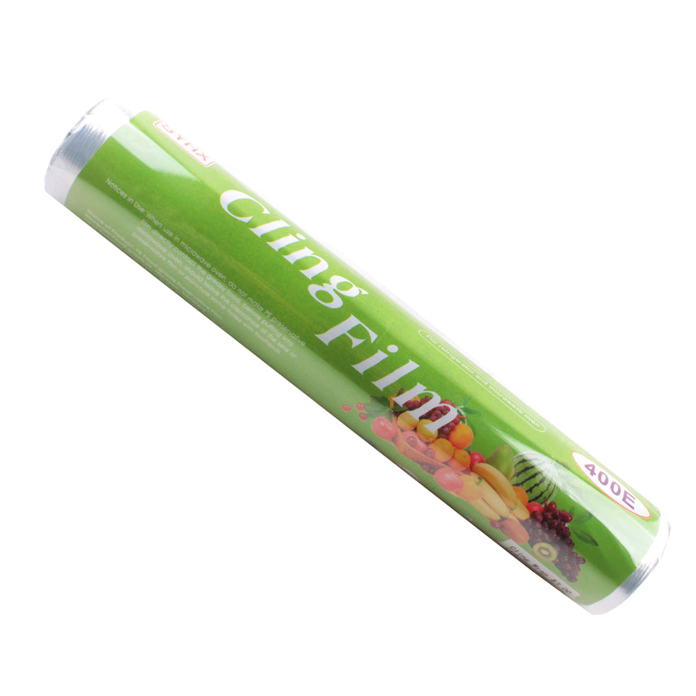 Cling Wrap for keeping food fresh and odor-free, easy to cut and microwave safe.