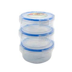 Durable Storage Box with Secure Clip Lid 3PCS Round