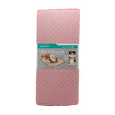 Dish Drying Mat(38*51CM) in pink color with zigzag texture and packaging for kitchen use.