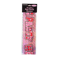 Colorful Hens Party Banner featuring bold letters, perfect for celebrating a fun hens party occasion.