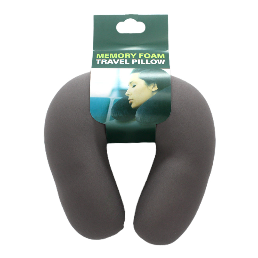 ✈️ Foam Neck Pillow – Comfort on a Budget shown with packaging for travel and everyday use.
