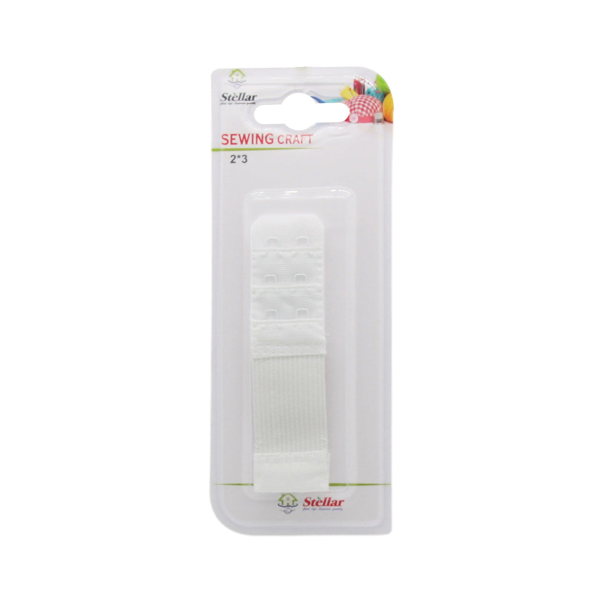 Adjustable Bra Extender packaging featuring a white sewing craft extender for bras, perfect for adjusting fit.