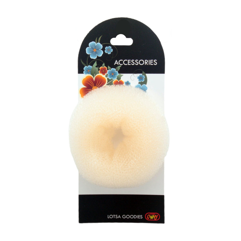 Hair Bun White(￠8CM) lightweight hair donut for elegant styles, 8cm diameter, easy to use for all hair types.