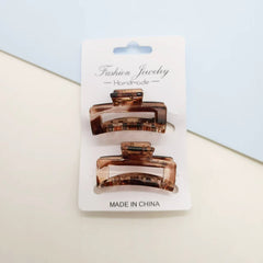 Hallow Rectanle Hair Claw Clip(2PCS/4.5CM)