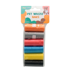 Degardable Pet Waste Bag(6PCS) in assorted colors for easy pet waste disposal.