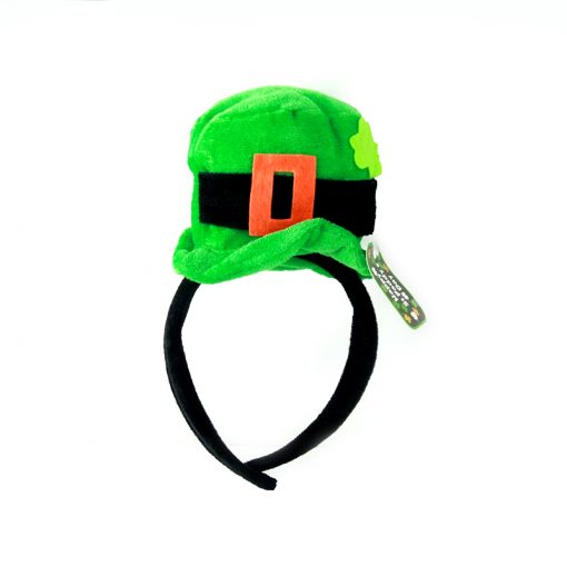 Hair Band st Paddy Hat on, green leprechaun hat headband for festive celebrations.