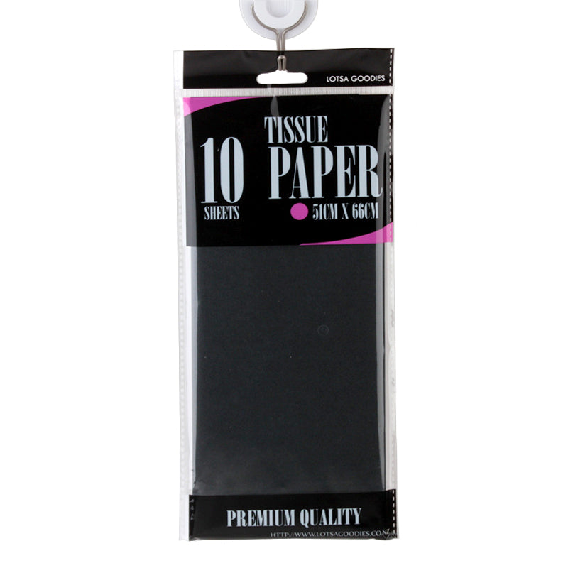 Tissue Paper (20"*26"/51*66CM) 10 Sheets Black pack showing premium quality.
