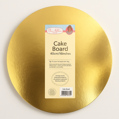 Cake Board – 40cm / 16 Inches (Round), premium gold foil cake board for elegant dessert presentations.