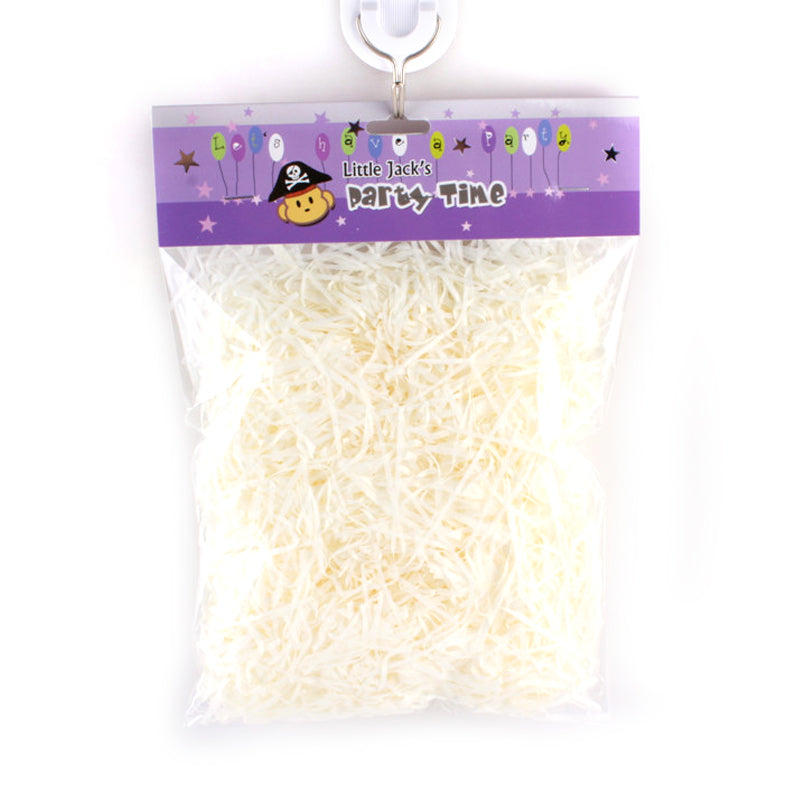🌿 Shredded Paper Filler – For Gift Boxes & Packaging (Approx. 34g) in white color, ideal for elegant packaging.