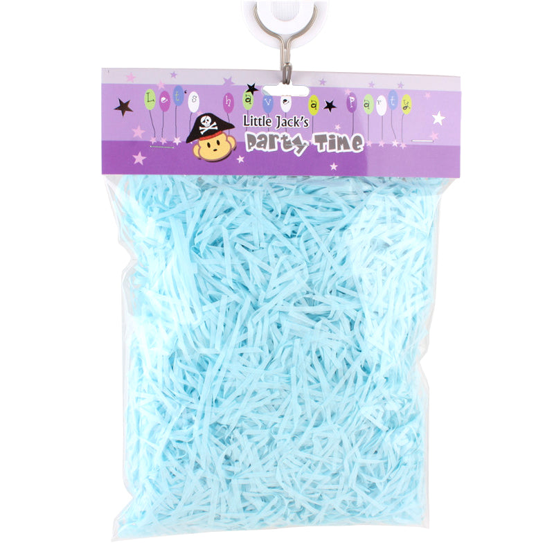🌿 Shredded Paper Filler – For Gift Boxes & Packaging (Approx. 34g) in light blue color for elegant presentation.