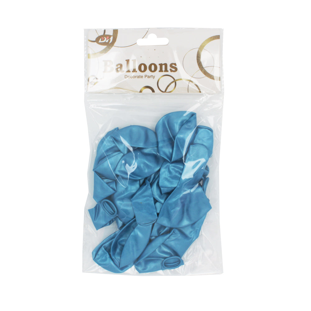 Q.Balloon(20PCS)L.Blue pack of light blue balloons for baby showers and parties.