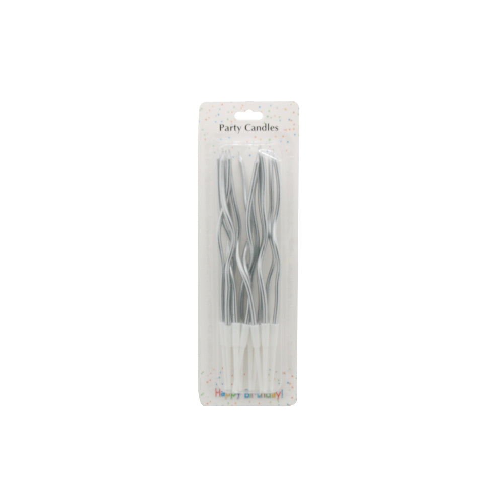 Metallic Twisted Birthday Candles 16CM