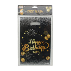 🎁 Birthday Party Loot Bags – Fun & Festive! (16*25CM/10PCS) colorful loot bags with birthday design and gold accents.