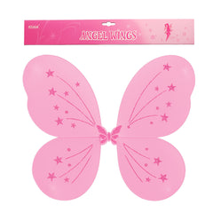 🌈 Angel Wings for Kids – 6 Dreamy Colors!(48*38CM) in soft pink with sparkling stars for imaginative play and dress-up.