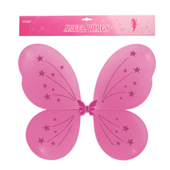 🌈 Angel Wings for Kids – 6 Dreamy Colors!(48*38CM) in pink with stars, perfect for imaginative play and dress-up.