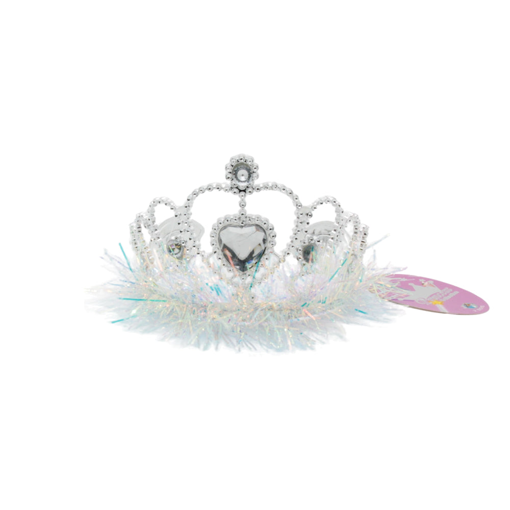 👑 Princess Tiara for Kids – 3 Sparkly Colors! This dazzling lightweight crown features glittering gems and soft fluffy trim.