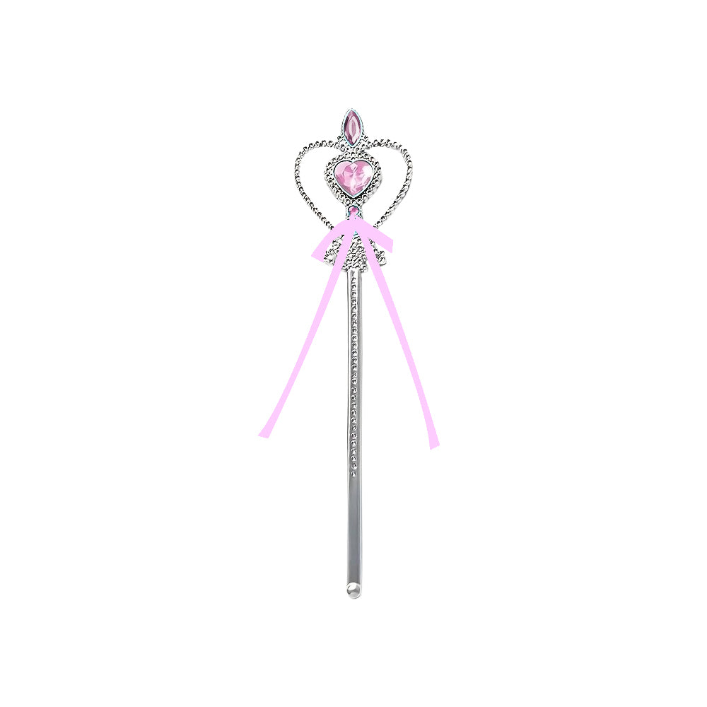 ✨ Princess Magic Wand – 3 Sparkly Colors for Little Royals! with heart design and pink ribbon.