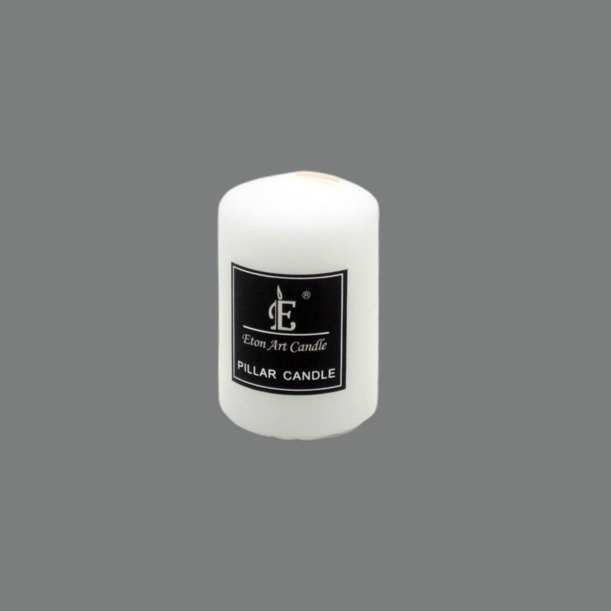 White Pillar Candle(5*7.5CM) – compact, unscented, low-smoke candle for home and spa use.