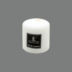 White Pillar Candle(7*7.5CM) compact design ideal for centerpieces and decor, unscented and smokeless