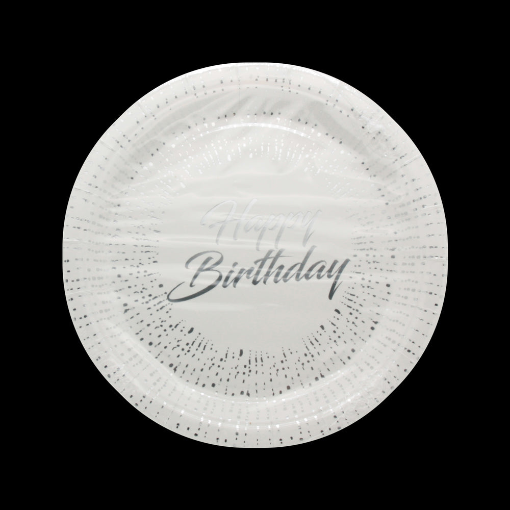 Happy Birthday G.Plate(23CM,10PCS) - decorative party plates for celebrations.