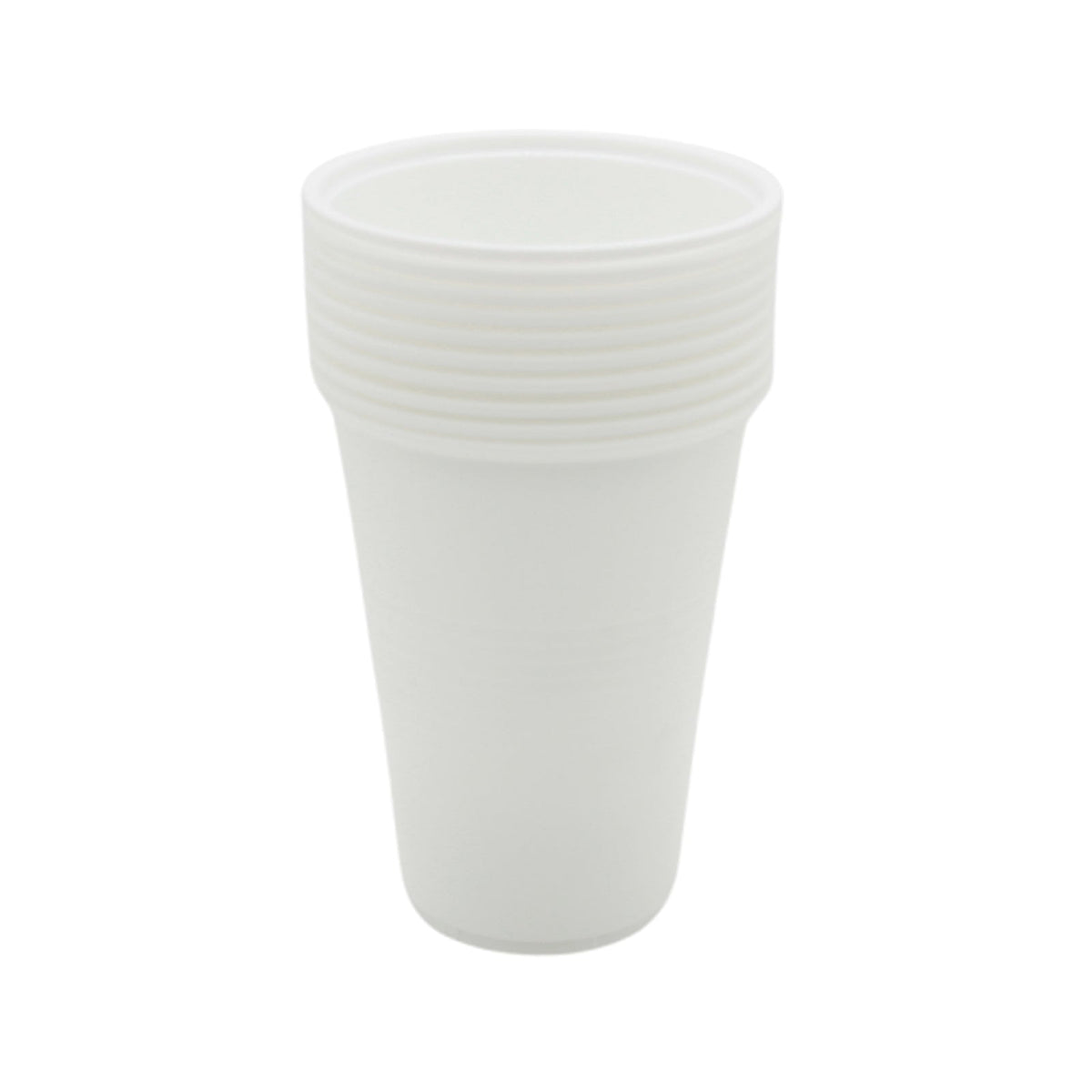 Stack of white Party Cup(902/10PCS) ready for any festive occasion.