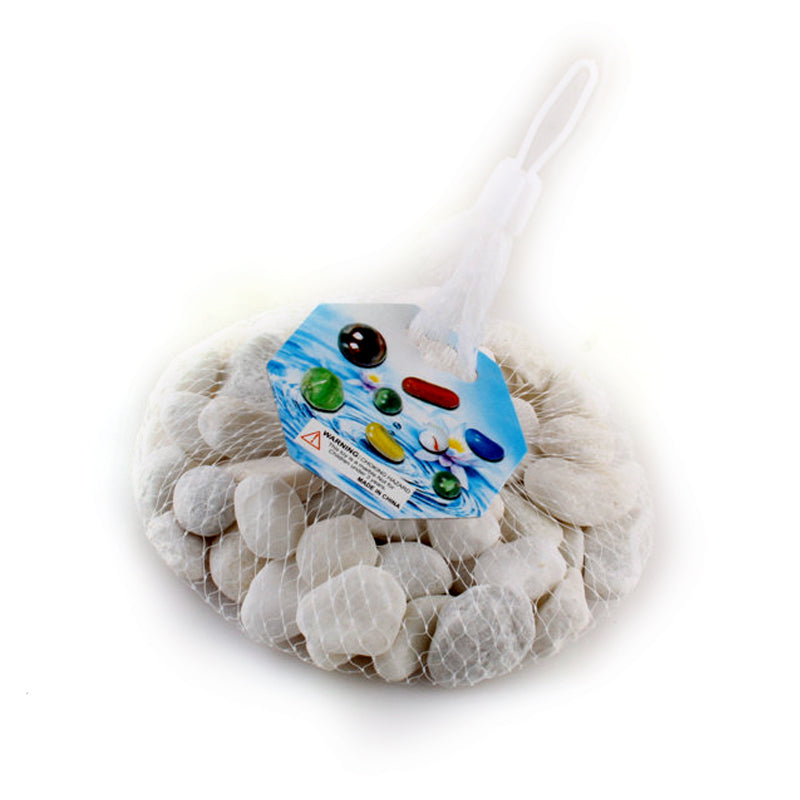 White Stone (N/500G) package containing decorative white stones in a net.