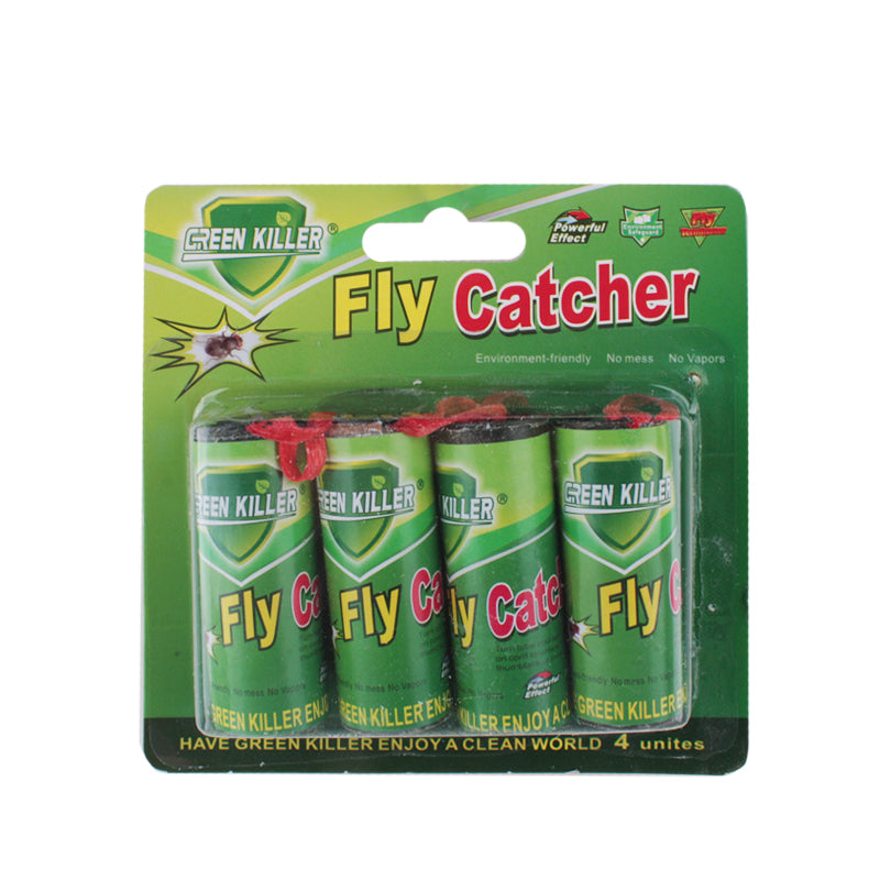 Fly Catcher 0 product packaging with four units to effectively kill flies in an eco-friendly manner.