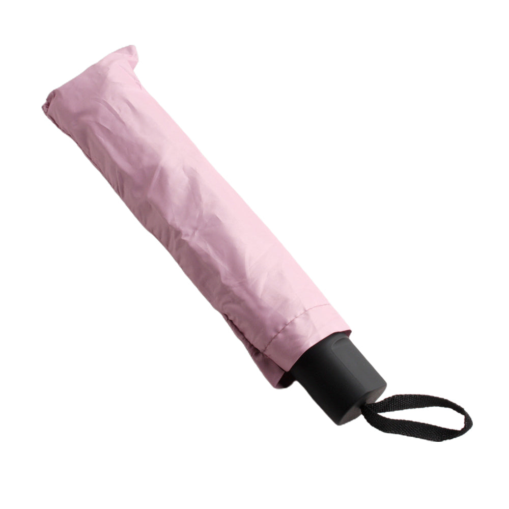 Foldable Compact Umbrella – Rainproof Travel Size (Q) in pink, compact and travel-friendly design.