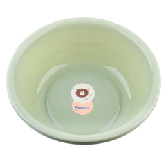 Multipurpose Plastic Basin (Ø34×12cm) in soft green color with cute bear graphic for washing and cleaning.