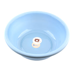 Multipurpose Plastic Basin (Ø37×13cm) in soft blue with bear graphic on base, ideal for household tasks.
