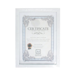 🖼️ A4 Photo Frame – Modern Display Frame(A4) showcasing a certificate in a sleek white design.