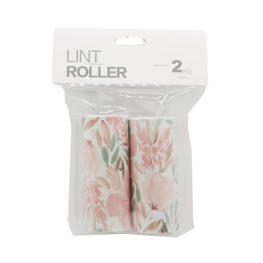 Lint Roller Replacement (2PCS) pack featuring 2 sticky refill rolls in floral design for lint-free clothing.