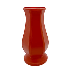 🏺Modern Plastic Flower Vase – White / Red / Black(3571) in red color, featuring a sleek, curved design for floral arrangements.