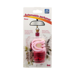 Automobile Perfumer – Car Hanging Air Freshener in Rose scent, designed for car interior with a compact hanging bottle.
