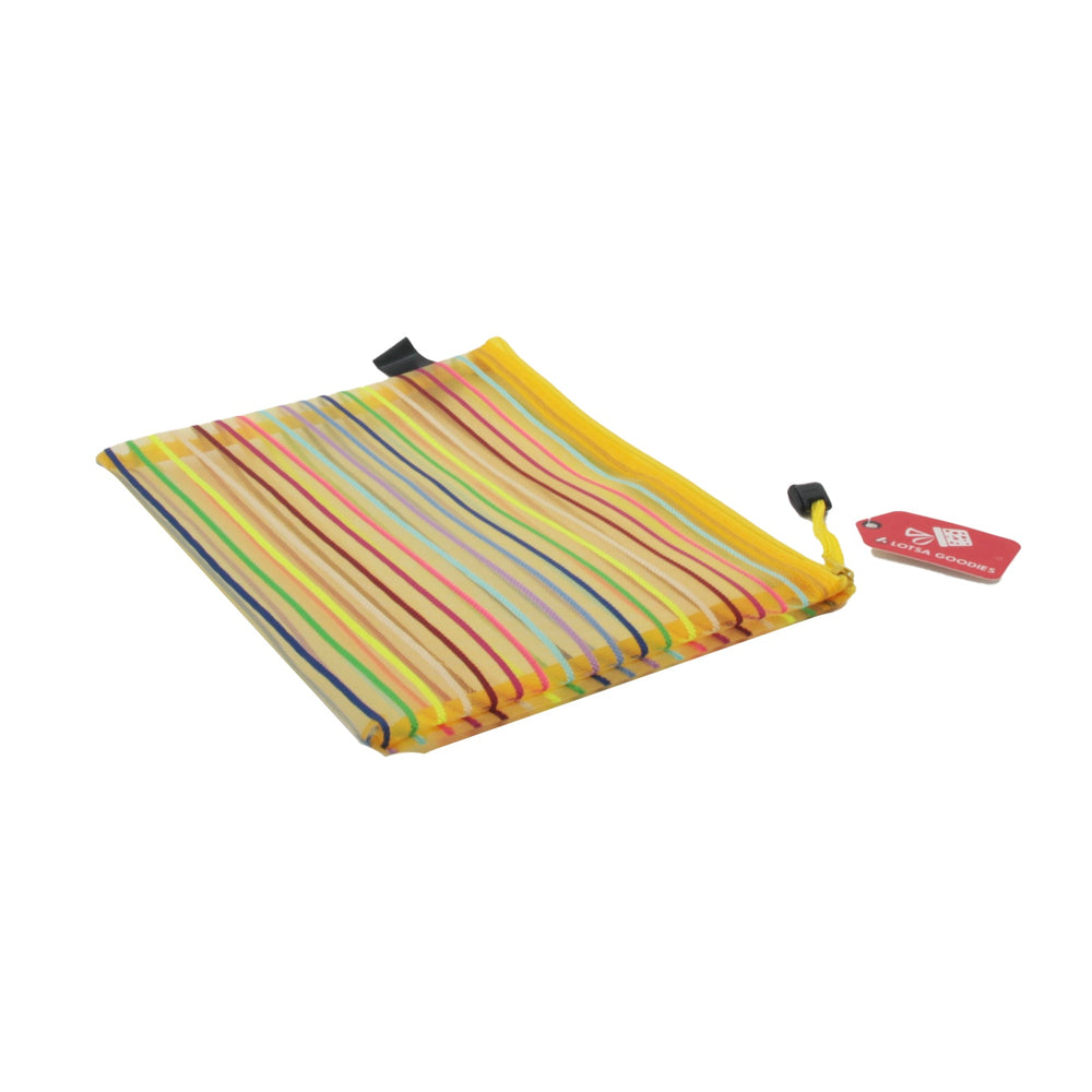 A5 Cosage Bag with colorful striped design, perfect for organizing small items.