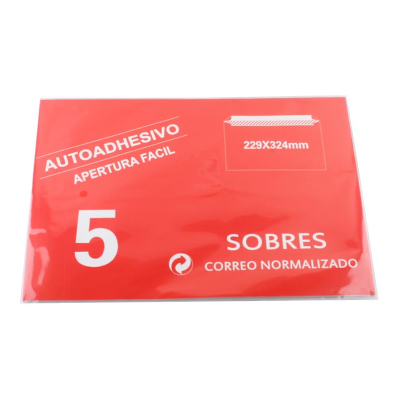 A4 W. envelope(229*324MM) red envelope pack with adhesive for easy opening, featuring dimensions 229X324mm.